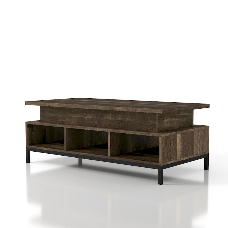 Table basse relevable rustique DH BASIC de 47 pouces avec rangement