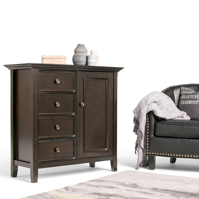 WYNDENHALL Halifax Armadietto multiuso 37 pollici in LEGNO MASSELLO in stile Transizionale - 37w x 17d x 36 h