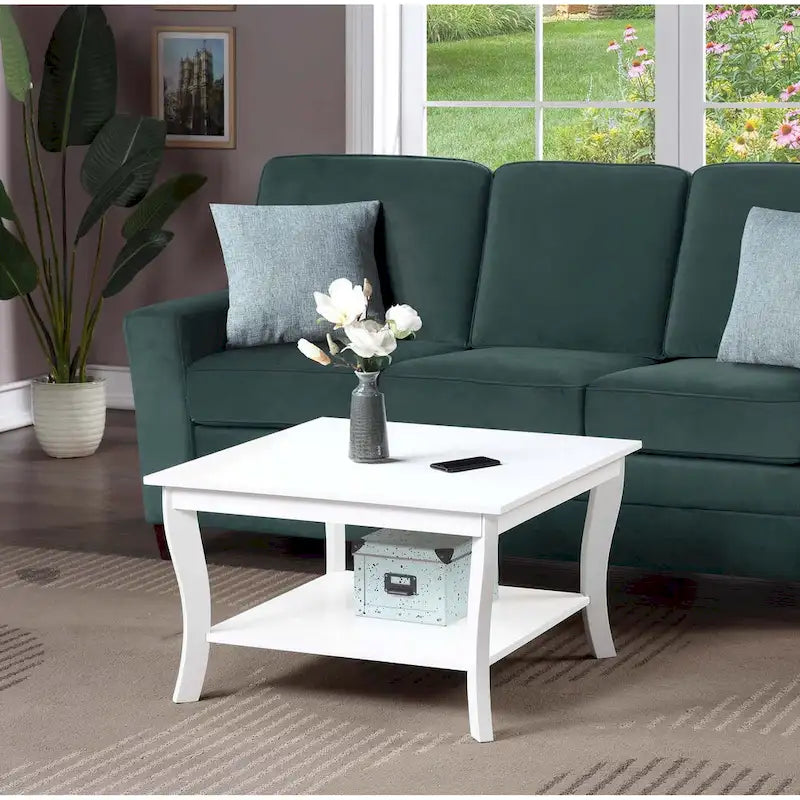 Convenience Concepts American Heritage Square Coffee Table with Shelf