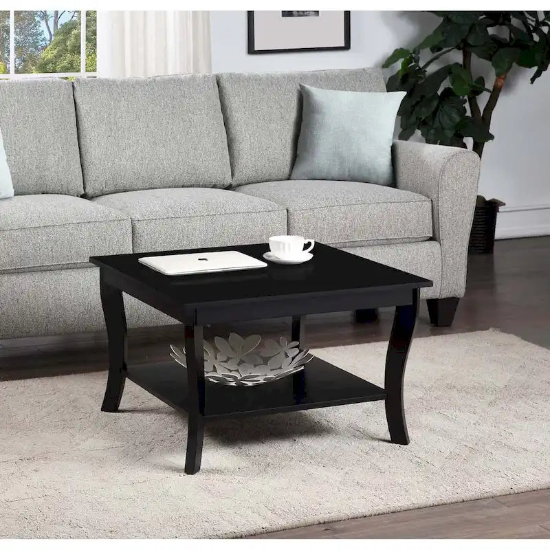 Convenience Concepts American Heritage Square Coffee Table with Shelf