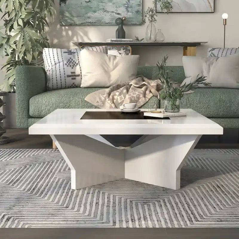 Tavolino da caffè Ameena con piano in vetro contemporaneo di Furniture of America
