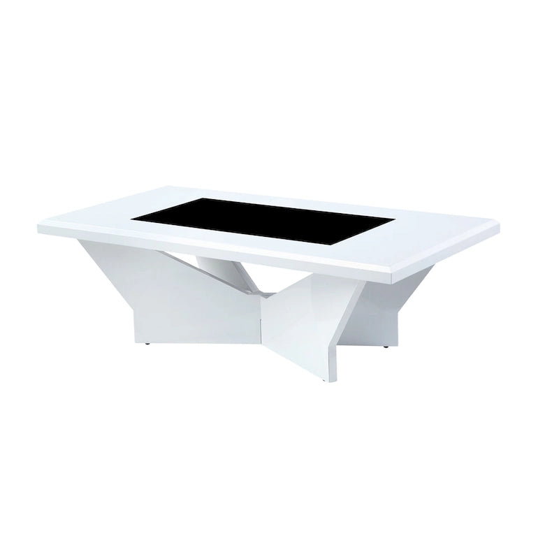 Tavolino da caffè Ameena con piano in vetro contemporaneo di Furniture of America