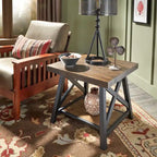 Tavolino d'appoggio Bryson Rustic X-Base con ripiano di iNSPIRE Q Classic