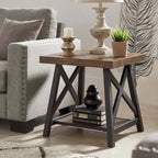 Tavolino d'appoggio Bryson Rustic X-Base con ripiano di iNSPIRE Q Classic