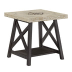 Tavolino d'appoggio Bryson Rustic X-Base con ripiano di iNSPIRE Q Classic