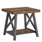 Tavolino d'appoggio Bryson Rustic X-Base con ripiano di iNSPIRE Q Classic
