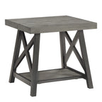 Tavolino d'appoggio Bryson Rustic X-Base con ripiano di iNSPIRE Q Classic
