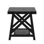 Tavolino d'appoggio Bryson Rustic X-Base con ripiano di iNSPIRE Q Classic