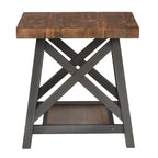 Tavolino d'appoggio Bryson Rustic X-Base con ripiano di iNSPIRE Q Classic