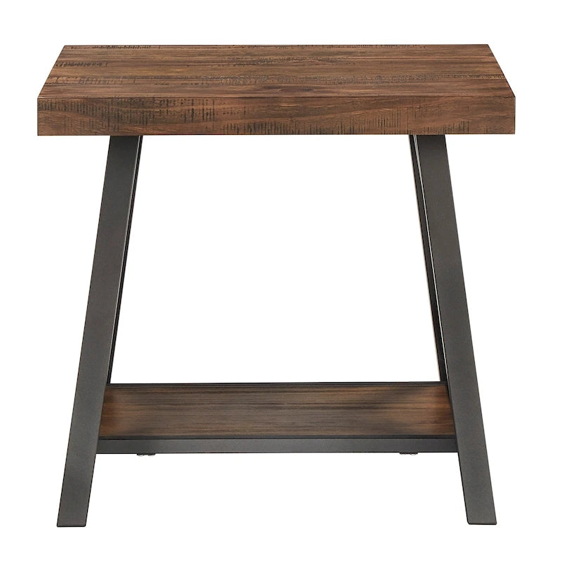 Tavolino d'appoggio Bryson Rustic X-Base con ripiano di iNSPIRE Q Classic