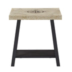 Tavolino d'appoggio Bryson Rustic X-Base con ripiano di iNSPIRE Q Classic