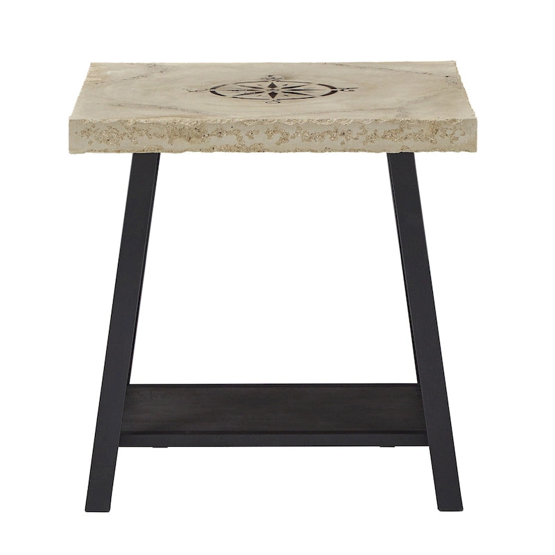 Tavolino d'appoggio Bryson Rustic X-Base con ripiano di iNSPIRE Q Classic