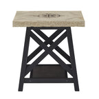 Tavolino d'appoggio Bryson Rustic X-Base con ripiano di iNSPIRE Q Classic