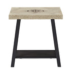 Tavolino d'appoggio Bryson Rustic X-Base con ripiano di iNSPIRE Q Classic