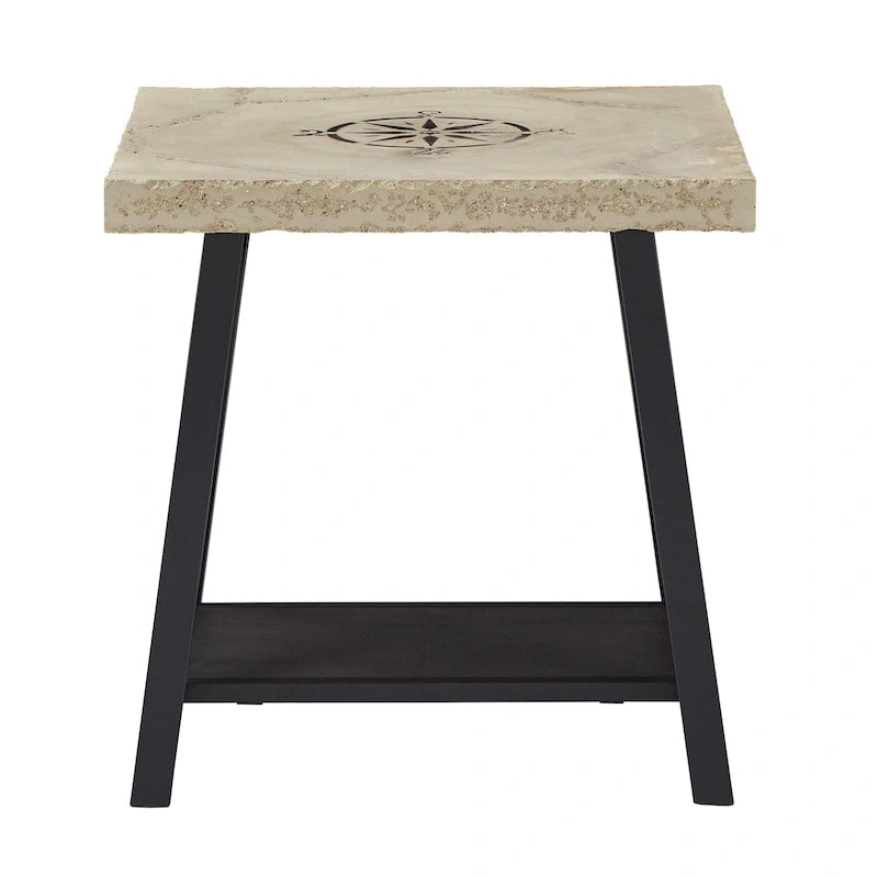 Tavolino d'appoggio Bryson Rustic X-Base con ripiano di iNSPIRE Q Classic