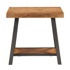 Tavolino d'appoggio Bryson Rustic X-Base con ripiano di iNSPIRE Q Classic