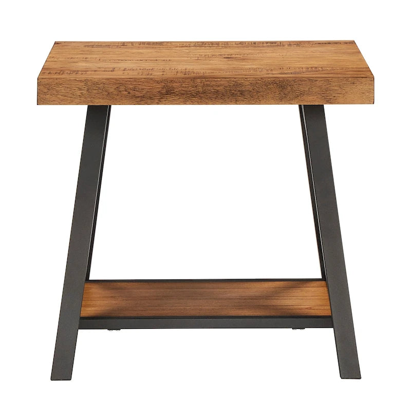 Tavolino d'appoggio Bryson Rustic X-Base con ripiano di iNSPIRE Q Classic
