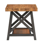Tavolino d'appoggio Bryson Rustic X-Base con ripiano di iNSPIRE Q Classic