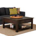 WYNDENHALL Garret, tavolino da caffè quadrato rustico in LEGNO DI ACACIA MASSICCIO, larghezza 38 pollici - 38 L x 38 P x 19 A