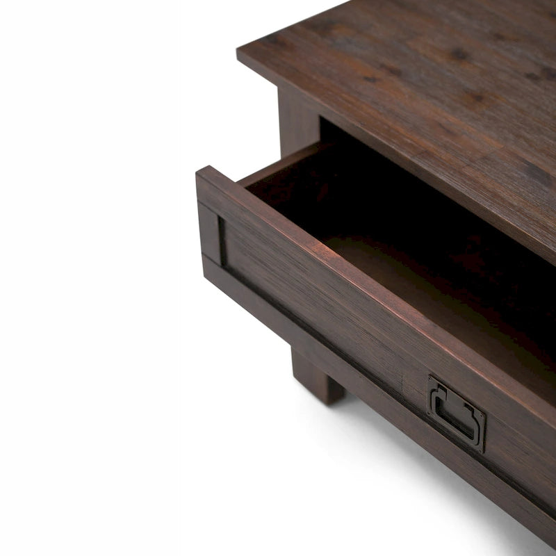 WYNDENHALL Garret, tavolino da caffè quadrato rustico in LEGNO DI ACACIA MASSICCIO, larghezza 38 pollici - 38 L x 38 P x 19 A