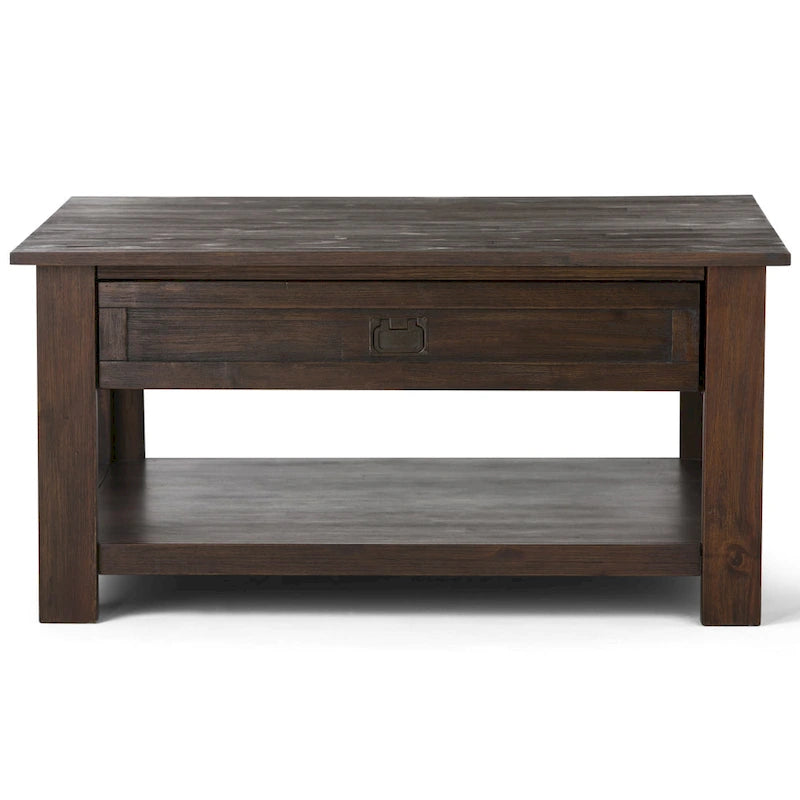 WYNDENHALL Garret, tavolino da caffè quadrato rustico in LEGNO DI ACACIA MASSICCIO, larghezza 38 pollici - 38 L x 38 P x 19 A