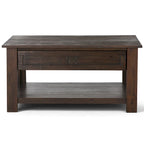 WYNDENHALL Garret, tavolino da caffè quadrato rustico in LEGNO DI ACACIA MASSICCIO, larghezza 38 pollici - 38 L x 38 P x 19 A