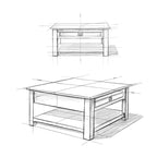 WYNDENHALL Garret, tavolino da caffè quadrato rustico in LEGNO DI ACACIA MASSICCIO, larghezza 38 pollici - 38 L x 38 P x 19 A