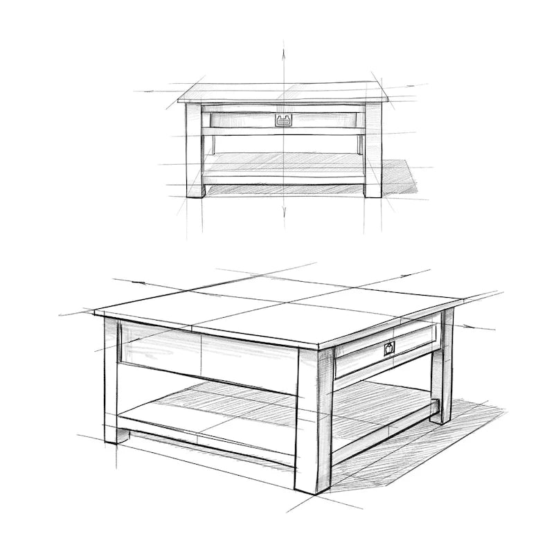WYNDENHALL Garret, tavolino da caffè quadrato rustico in LEGNO DI ACACIA MASSICCIO, larghezza 38 pollici - 38 L x 38 P x 19 A