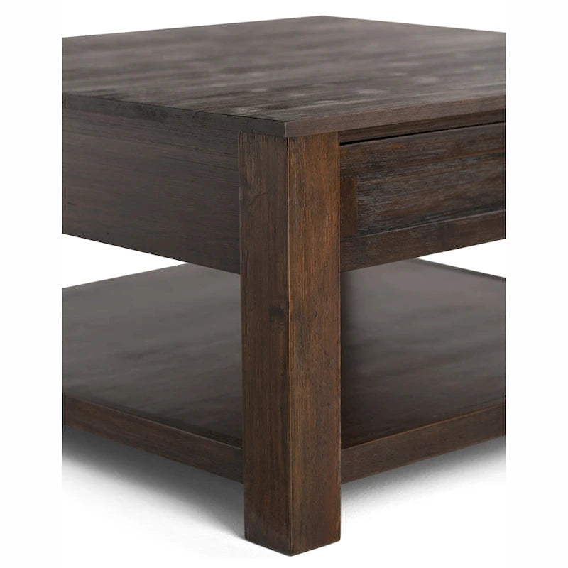 WYNDENHALL Garret, tavolino da caffè quadrato rustico in LEGNO DI ACACIA MASSICCIO, larghezza 38 pollici - 38 L x 38 P x 19 A