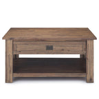 WYNDENHALL Garret, tavolino da caffè quadrato rustico in LEGNO DI ACACIA MASSICCIO, larghezza 38 pollici - 38 L x 38 P x 19 A