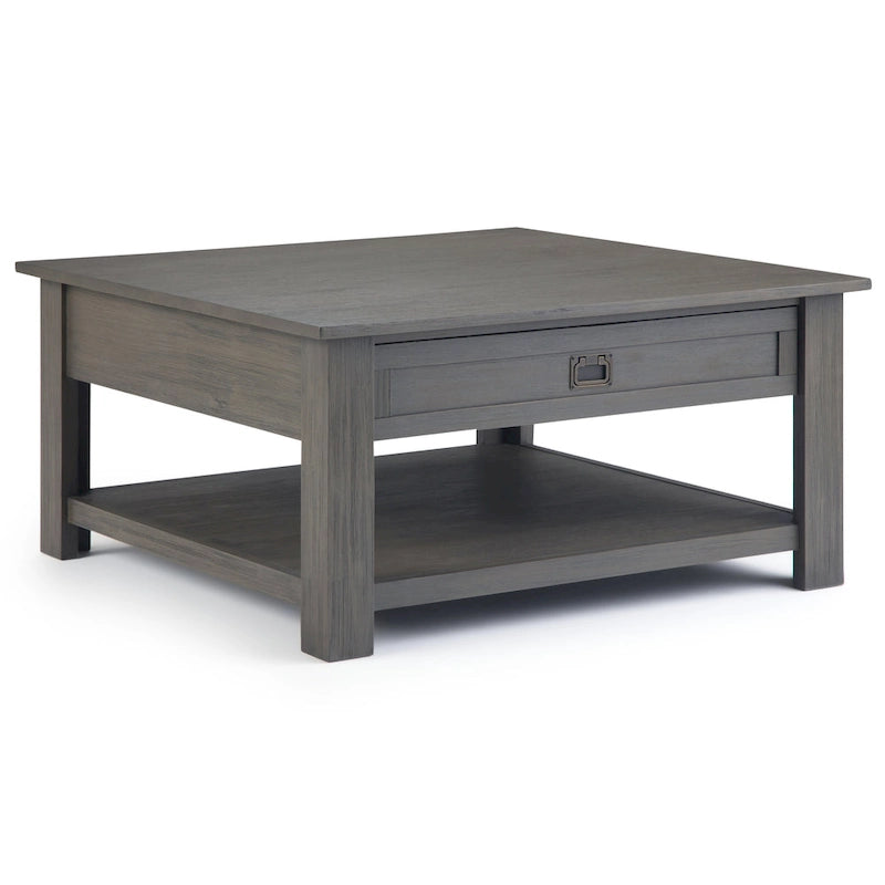 WYNDENHALL Garret, tavolino da caffè quadrato rustico in LEGNO DI ACACIA MASSICCIO, larghezza 38 pollici - 38 L x 38 P x 19 A