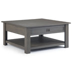 WYNDENHALL Garret, tavolino da caffè quadrato rustico in LEGNO DI ACACIA MASSICCIO, larghezza 38 pollici - 38 L x 38 P x 19 A