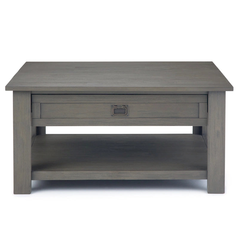 WYNDENHALL Garret, tavolino da caffè quadrato rustico in LEGNO DI ACACIA MASSICCIO, larghezza 38 pollici - 38 L x 38 P x 19 A
