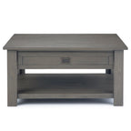 WYNDENHALL Garret, tavolino da caffè quadrato rustico in LEGNO DI ACACIA MASSICCIO, larghezza 38 pollici - 38 L x 38 P x 19 A