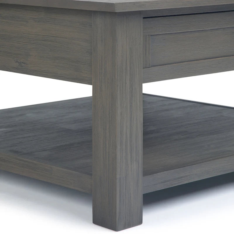 WYNDENHALL Garret, tavolino da caffè quadrato rustico in LEGNO DI ACACIA MASSICCIO, larghezza 38 pollici - 38 L x 38 P x 19 A