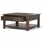 WYNDENHALL Garret, tavolino da caffè quadrato rustico in LEGNO DI ACACIA MASSICCIO, larghezza 38 pollici - 38 L x 38 P x 19 A