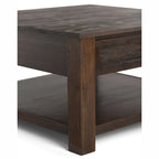 WYNDENHALL Garret, tavolino da caffè quadrato rustico in LEGNO DI ACACIA MASSICCIO, larghezza 38 pollici - 38 L x 38 P x 19 A