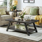 Roundhill Furniture Athens Set 3 Tavolini con Ripiani in Legno Replicato Contemporaneo