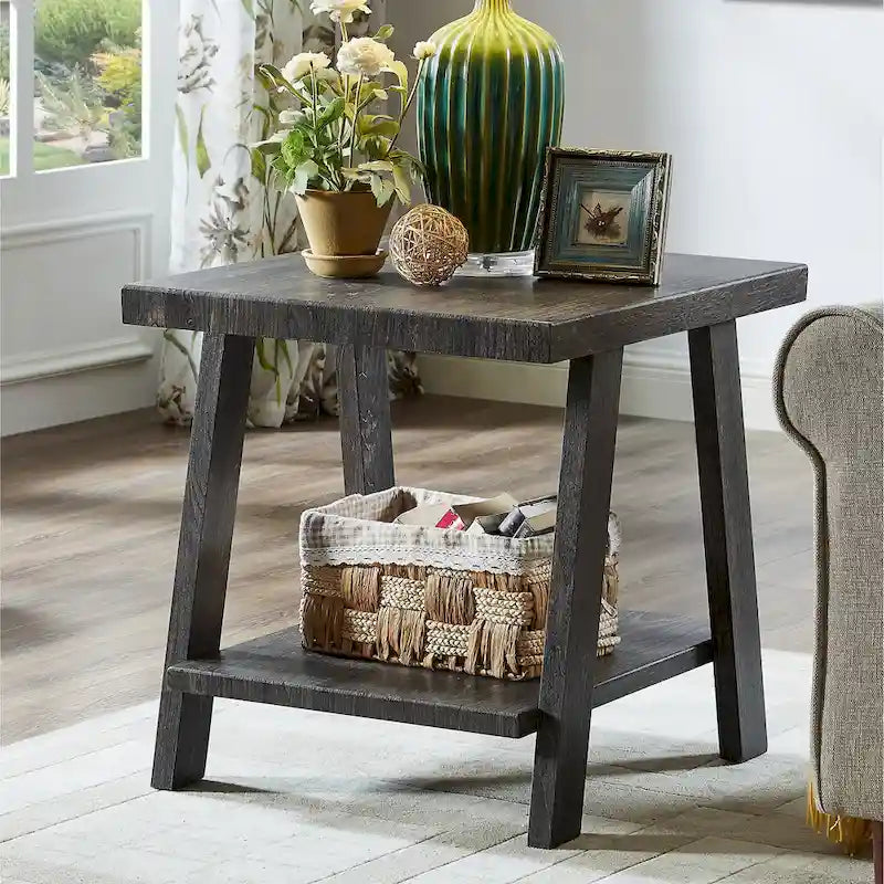 Roundhill Furniture Athens Set 3 Tavolini con Ripiani in Legno Replicato Contemporaneo