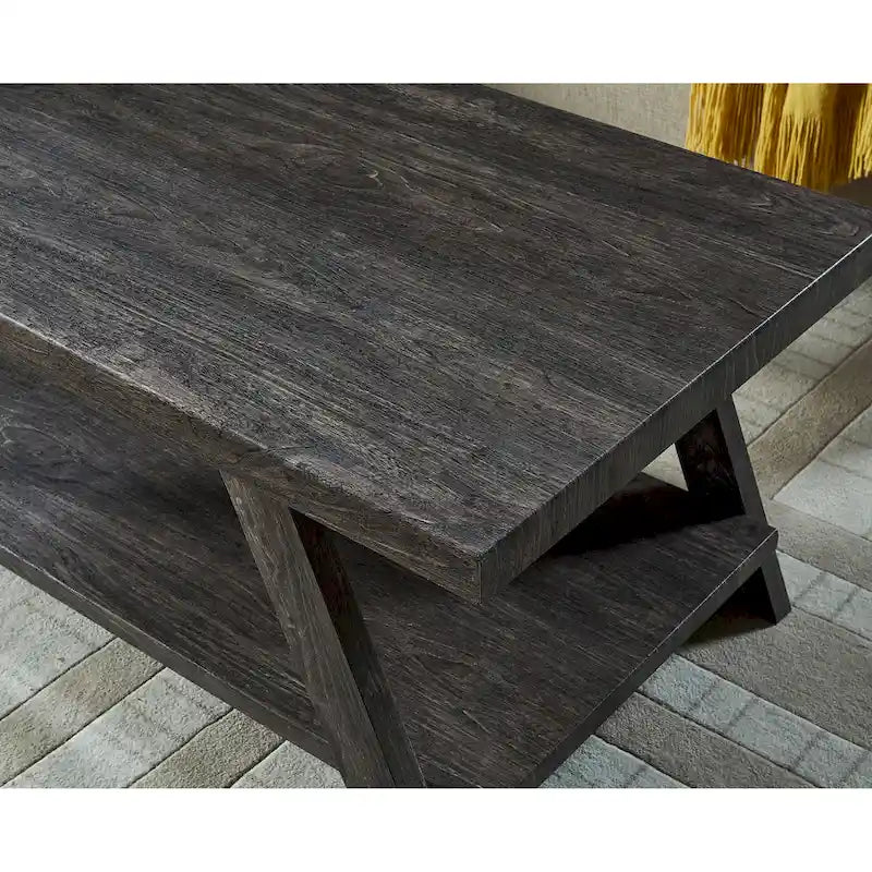Roundhill Furniture Athens Set 3 Tavolini con Ripiani in Legno Replicato Contemporaneo