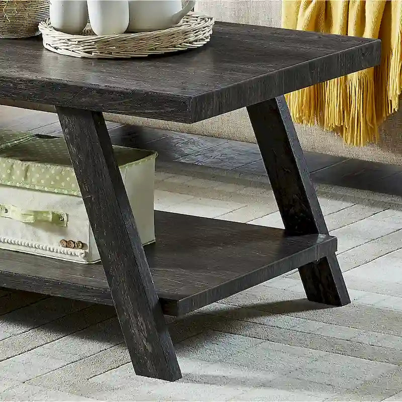 Roundhill Furniture Athens Set 3 Tavolini con Ripiani in Legno Replicato Contemporaneo