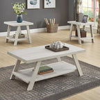 Roundhill Furniture Athens Set 3 Tavolini con Ripiani in Legno Replicato Contemporaneo