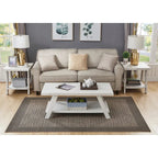 Roundhill Furniture Athens Set 3 Tavolini con Ripiani in Legno Replicato Contemporaneo
