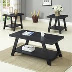 Roundhill Furniture Athens Set 3 Tavolini con Ripiani in Legno Replicato Contemporaneo