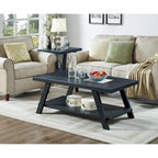 Roundhill Furniture Athens Set 3 Tavolini con Ripiani in Legno Replicato Contemporaneo