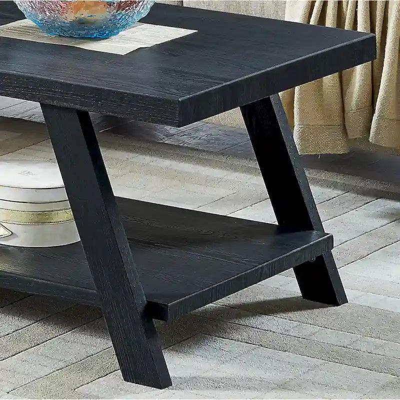 Roundhill Furniture Athens Set 3 Tavolini con Ripiani in Legno Replicato Contemporaneo