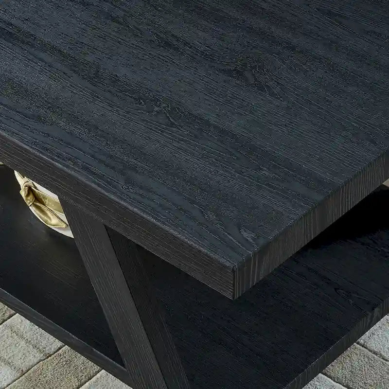 Roundhill Furniture Athens Set 3 Tavolini con Ripiani in Legno Replicato Contemporaneo