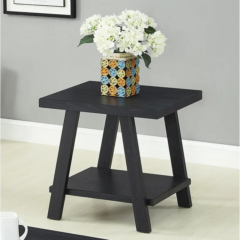 Roundhill Furniture Athens Set 3 Tavolini con Ripiani in Legno Replicato Contemporaneo