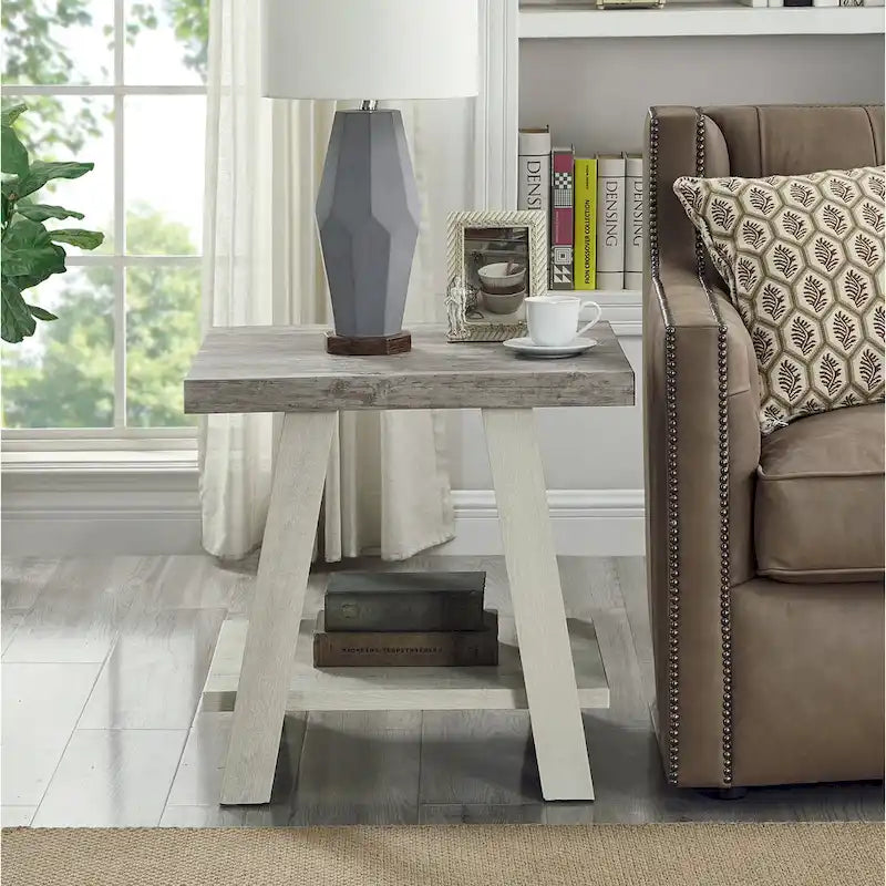 Roundhill Furniture Athens Set 3 Tavolini con Ripiani in Legno Replicato Contemporaneo