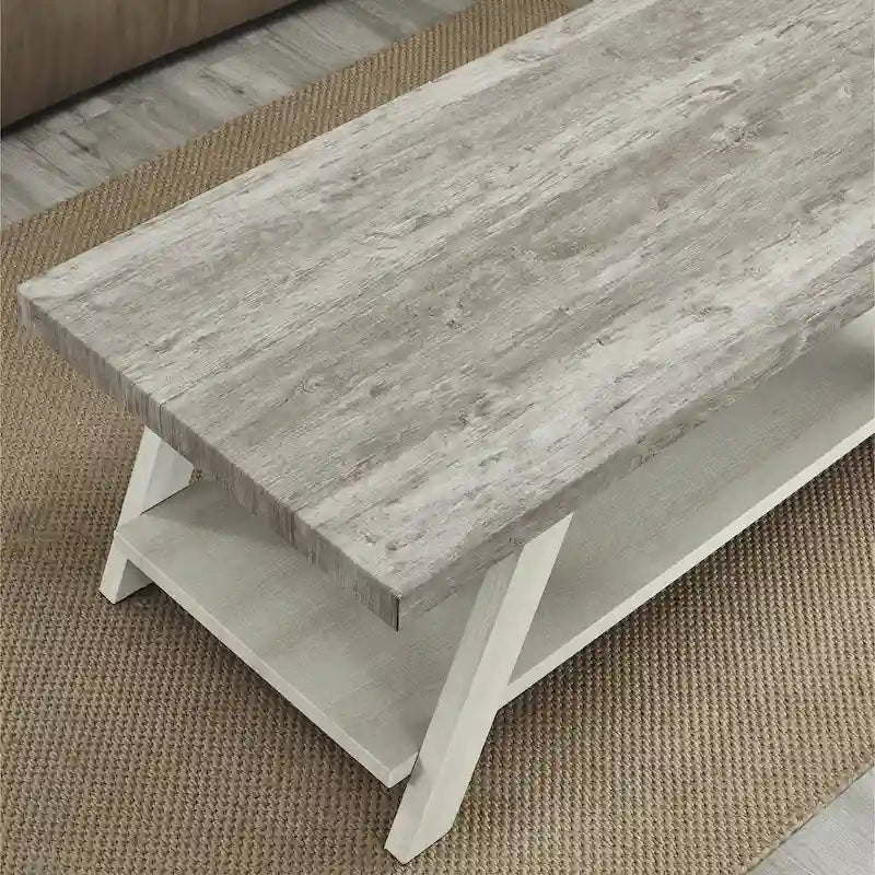 Roundhill Furniture Athens Set 3 Tavolini con Ripiani in Legno Replicato Contemporaneo